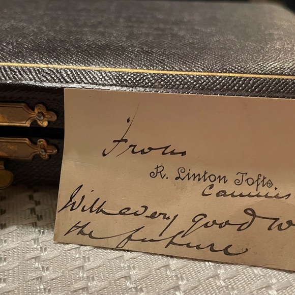 Antique Set of 12 Silver Plated Spoons & 1 Pair Tongs & original box c. 1880s - Picture 6 of 6